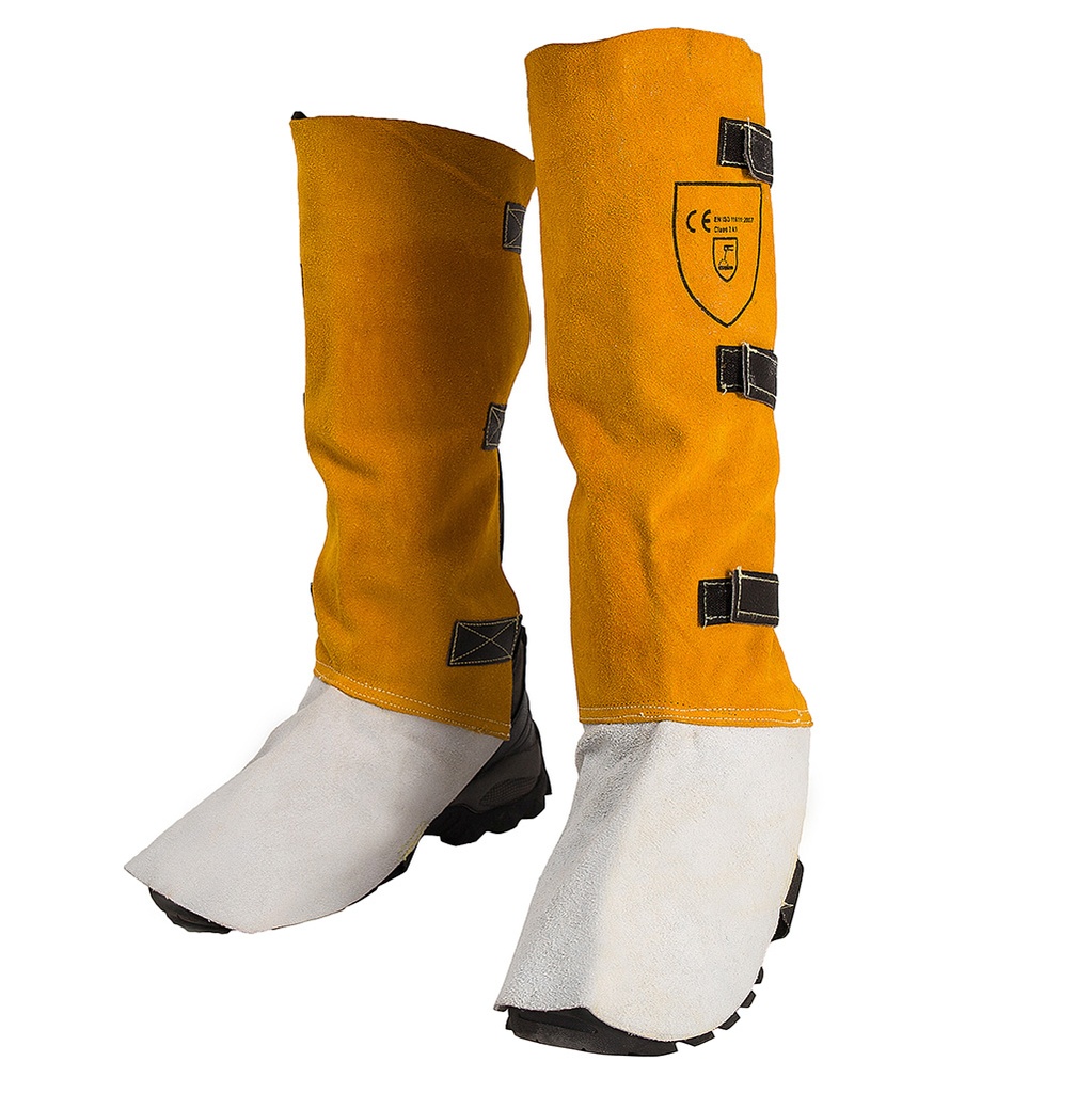 LEATHER WELDERS GAITERS (PAIR) WITH TOUCH AND CLOSE STRAPS