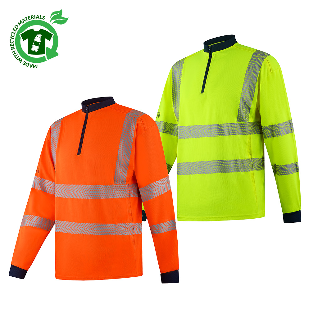 FGXeco L/S Hi-Vis EN20471 RECYCLED VENTED POLOSHIRT